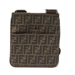 Fendi Zucca Spalmati Messenger Bag Brown